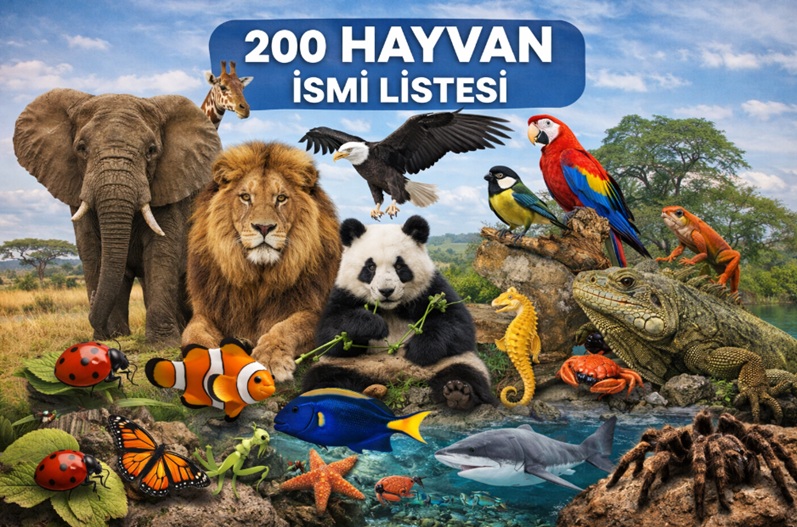 200 Hayvan İsmi ve Türleri (Memeli, Kuş, Balık, Böcek)