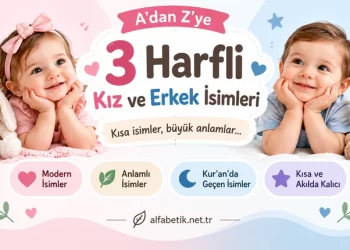 3 Harfli Kız ve Erkek İsimleri