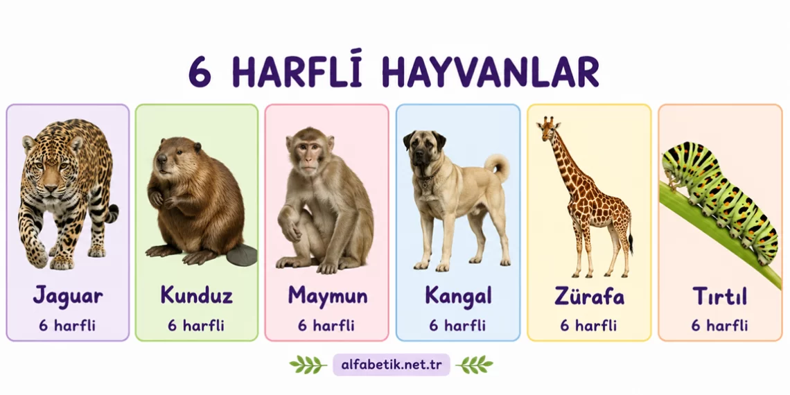 6 Harfli Hayvan İsimleri – Türkçe ve İngilizce 6 Harfli Hayvan İsimleri