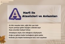 A harfi ile atasözleri ve anlamları