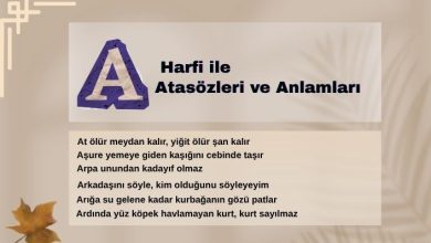 A harfi ile atasözleri ve anlamları
