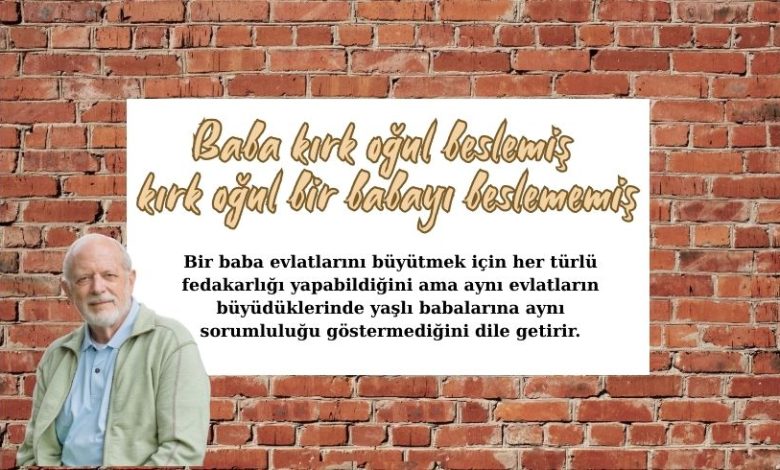 Baba kırk oğul beslemiş, kırk oğul bir babayı beslememiş