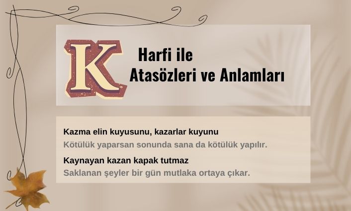 K ile atasözleri