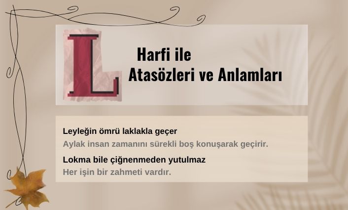 L ile atasözleri