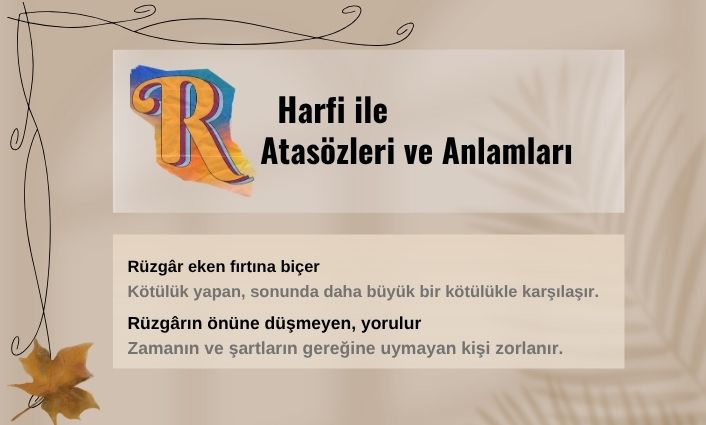 R harfi ile başlayan atasozleri